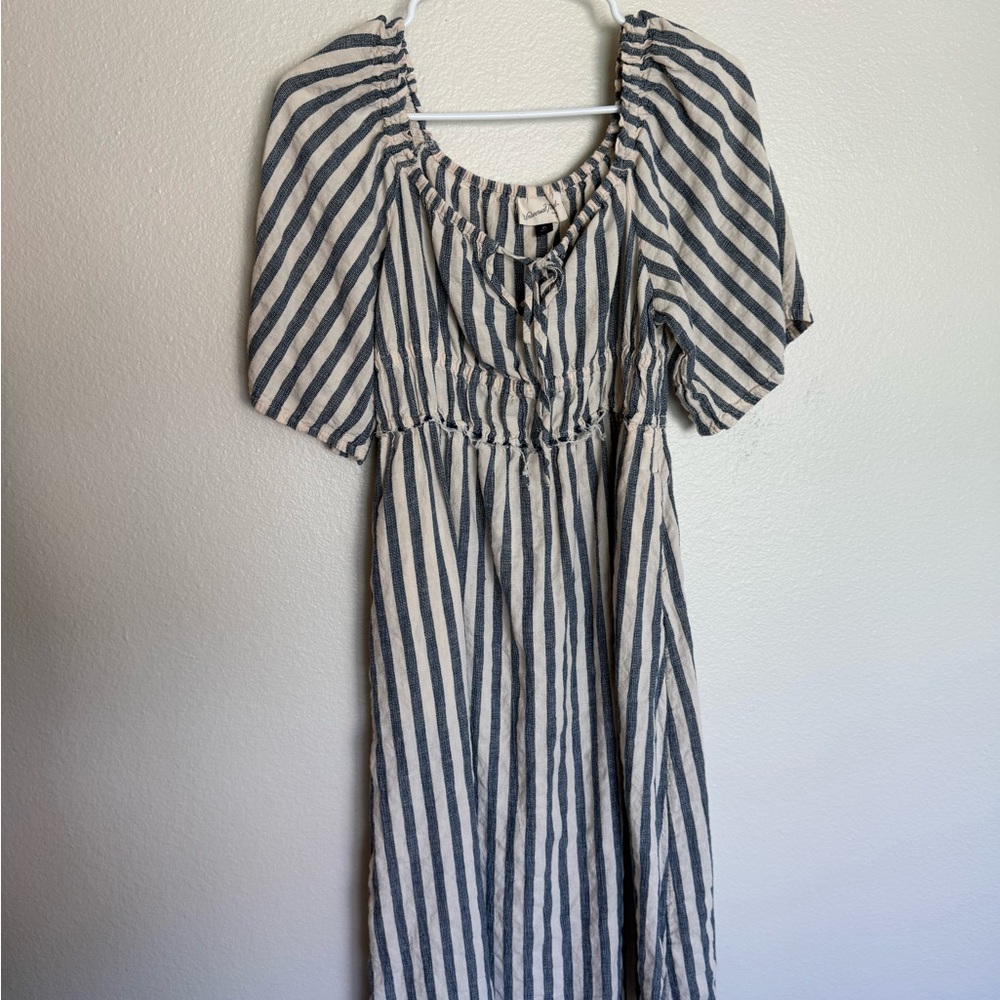 Striped Puff Sleeve Dress